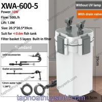 LỌC THÙNG SUNSUN XIAOLI XWA 600-5 với 5 khay vật liệu lọc